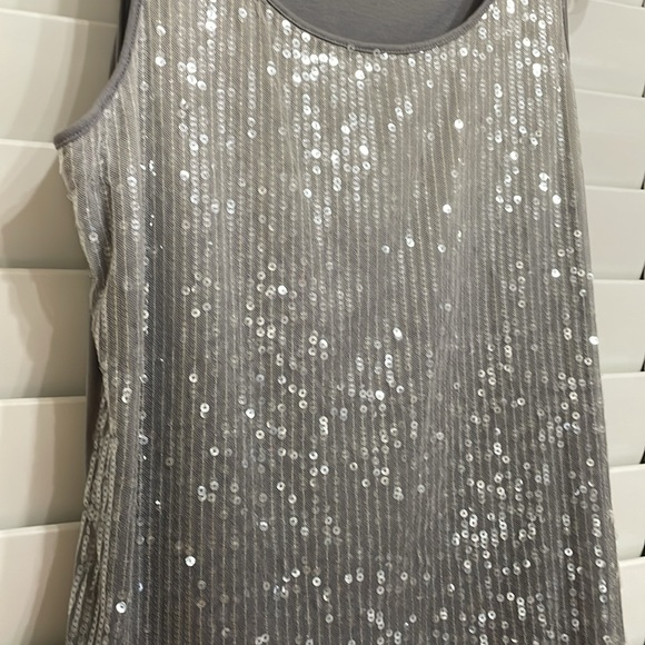 Chico’s size 2, same as 12/14 silver sequined ombré lined tank top! - Picture 4 of 7